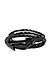 Unisex Black Braided Dual-Stranded Wrap-Around Bracelet
