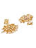 Gold-Toned White Circular Drop Earrings