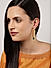 Gold-Toned White Geometric Drop Earrings