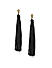Black Large Tassel Drop Earrings