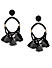 Black Statement Mini Tassel Drop Earrings
