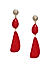Red and Gold-Toned Contemporary Drop Earrings