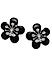 Black Floral Stud Earrings