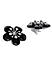 Black Floral Stud Earrings