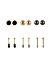 Toniq Classic Gold & Silver Plated Set of 6 Earrings for women