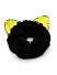 Black Neon Furry Meow Kids Scrunchie Rubber Band