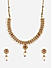 Fida Delightful Red Antique Gold Plated Temple Pearl Traditional Wear Alloy Jewellery Set For Women