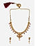 Fida Pretty Maroon Gold Plated Temple Pearl Traditional Wear Alloy Jewellery Set For Women