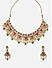 Fida Lovely Red Gold Plated Temple Pearl Traditional Wear Alloy Jewellery Set For Women