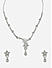Fida Charming Silver Plated Floral American Diamond Studded Party Wear Alloy Jewellery Set For Women