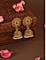 Fida Ethnic Floral Gold Plated Color Stone Studded Pearl Jhumki Earrings for Women