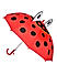 Toniq Little Lady Bug Kids Printed Monsoon Umbrella For Kids and Children