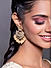  Ethnic Indian Traditional Kundan Stone & Pearl Embellished Drop Earrings For Women.
