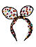 Black Multicolor Polka Dot Printed Tulle Cat Ear Hair Band For Girls/Children