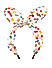 White Multicolor Polka Dot Printed Tulle Cat Ear Hair Band For Girls/Children