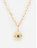 Gold Plated Evil Eye Linked Charm Pendant Necklace