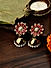 Pink Gold-Toned Floral Handcrafted Jhumkas