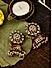 Kundan Beads Maroon Enamelled Gold Plated Jhumka Earring