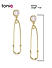 Gold-Toned Safety Pin Shaped Drop Earrings