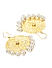 Gold-Toned White Contemporary Drop Earrings