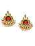 Gold Tone and Green Floral Contemporary Drop Earring For Women