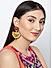 Gold Tone and Red Floral Drop Earring For Women
