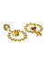 Gold Tone Circular Drop Earrings For Women