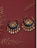 Kundan Navy Blue Enamelled Gold Plated Floral Chandbali Earring