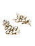 Gold-Toned Artificial Stone-Studded Floral Drop Earrings