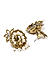 White Stones Beads Gold Plated Floral Jhumka Earring