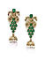 Emerald Gold Plated Oversized Peacock Drop Earring