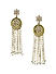 Gold-Toned Off-White Contemporary Drop Earrings