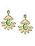 Mint Green Stones Gold Plated Floral Drop Earring