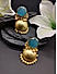 Gold-Toned and Blue Crystal Jhumka For Women