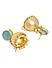 Gold-Toned and Blue Crystal Jhumka For Women