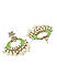 Green Kundan Pearls Gold Plated Enamelled Chandbali Earring