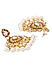 Red Kundan Pearls Gold Plated Floral Drop Earring