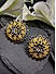 Navy Blue Enamelled Gold Plated Floral Stud Earring