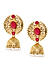 Ruby Gold Plated Spherical Jhumka Earring