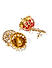 Gold-Toned and Pink Dome Shaped Jhumkas