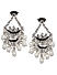 Kundan Pearls Black Enamelled Silver Plated Layered Drop Earring