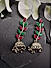 Ruby Emerald Silver Plated Oxidised Leaf Jhumka Earring
