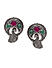 Ruby Emerald Silver Plated Oxidised Peacock Stud Earring