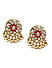 Red Stones Gold Plated Enamelled Stud Earring