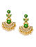 Green Kundan Gold Plated Enamelled Drop Earring
