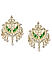 Green Kundan Gold Plated Enamelled Chandbali Earring
