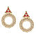 Pink Kundan Gold Plated Enamelled Geometric Hoop Earrings