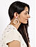 Pink Kundan Gold Plated Enamelled Geometric Hoop Earrings