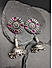 Silver-Toned and Pink Dome Shaped Oxidised Jhumkas