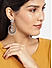 Silver-Toned Circular Oxidised Drop Earrings